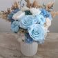 Blue Preserved Flower Jar, Singapore Florist